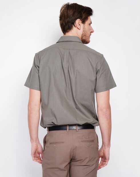 Chemise 100% Lin Samuel vert kaki