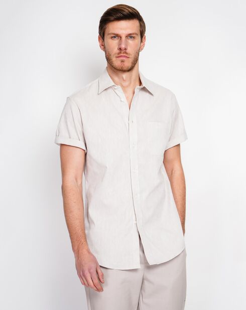 Samuel wit overhemd van 100% linnen