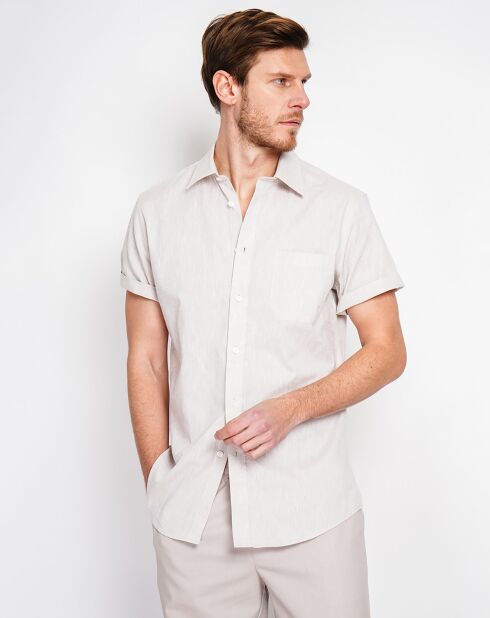 Samuel wit overhemd van 100% linnen