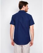 Chemise 100% Lin Samuel bleu marine