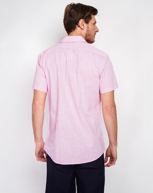 Samuel roze hemd van 100% linnen