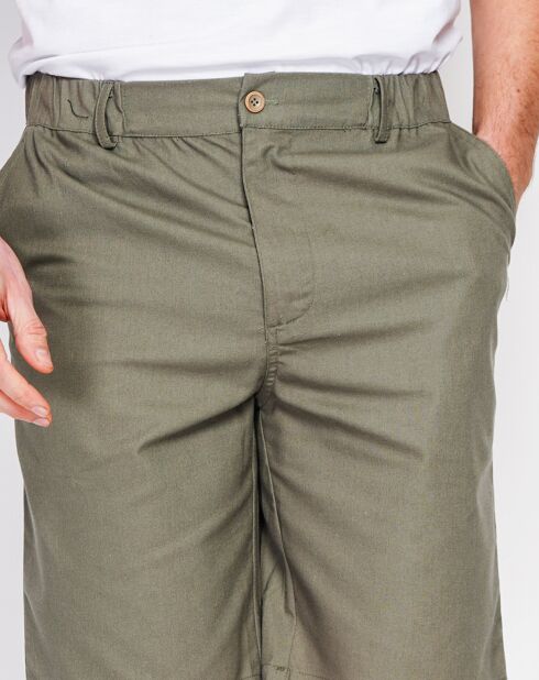 Bermuda Simon in misto lino verde kaki