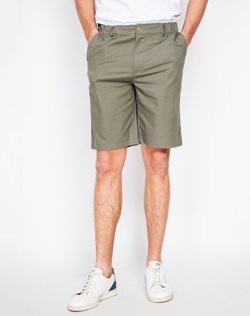 Bermuda Simon in misto lino verde kaki