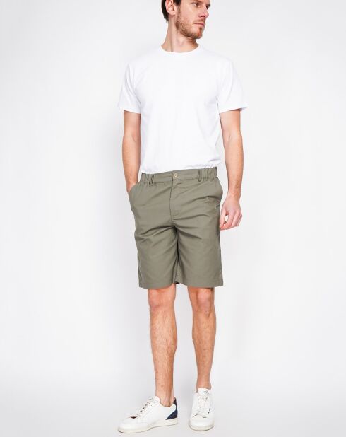 Bermuda Simon in misto lino verde kaki