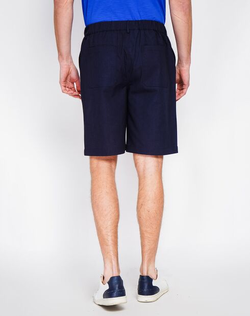 Bermuda Simon Linen Blend in blu marino