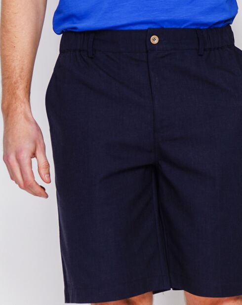 Bermuda Simon Linen Blend in blu marino