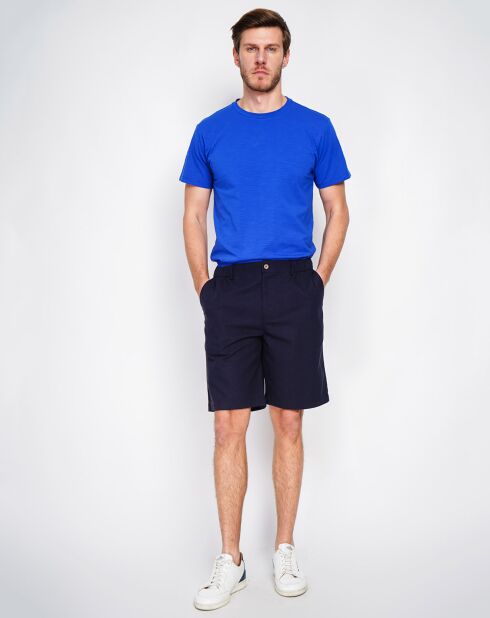 Bermuda Simon Linen Blend in blu marino