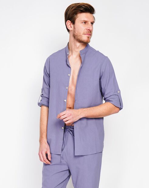 Marceau jeanshemd van 100% linnen, blauw