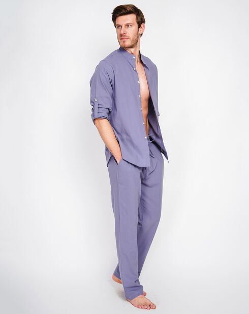 Marceau jeanshemd van 100% linnen, blauw