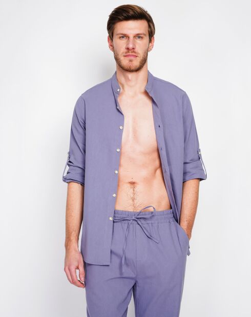 Chemise 100% Lin Marceau bleu jeans