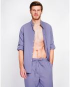 Chemise 100% Lin Marceau bleu jeans