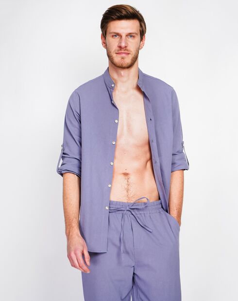 Marceau jeanshemd van 100% linnen, blauw