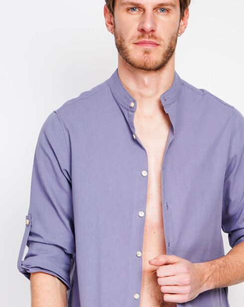 Marceau jeanshemd van 100% linnen, blauw