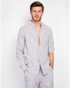 Chemise 100% Lin Marceau gris perle