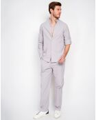 Chemise 100% Lin Marceau gris perle