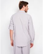 Chemise 100% Lin Marceau gris perle