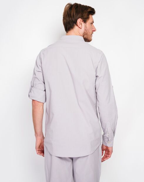 Chemise 100% Lin Marceau gris perle