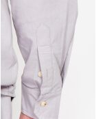 Chemise 100% Lin Marceau gris perle
