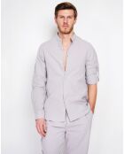 Chemise 100% Lin Marceau gris perle