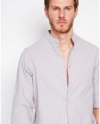 Chemise 100% Lin Marceau gris perle