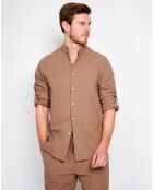 Chemise 100% Lin Marceau marron