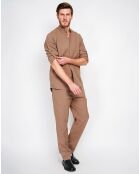 Chemise 100% Lin Marceau marron