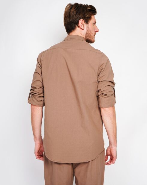 Chemise 100% Lin Marceau marron