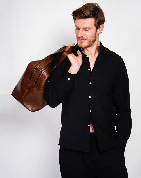 Marceau zwart overhemd van 100% linnen