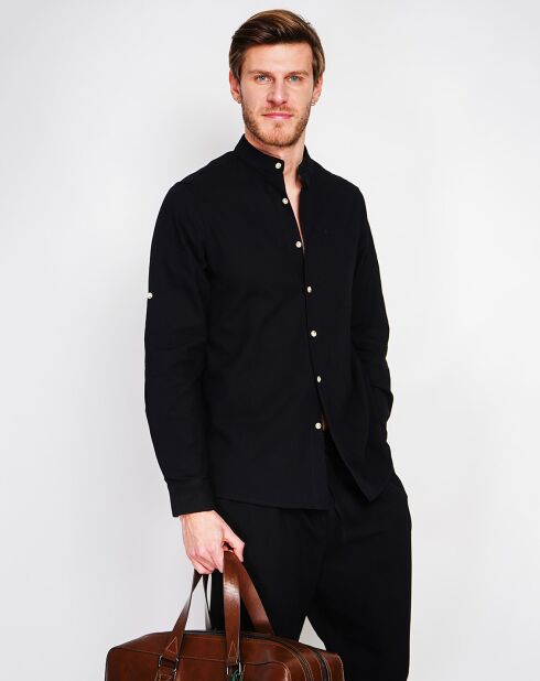 Marceau zwart overhemd van 100% linnen
