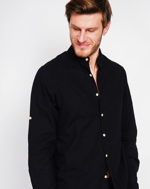 Marceau zwart overhemd van 100% linnen