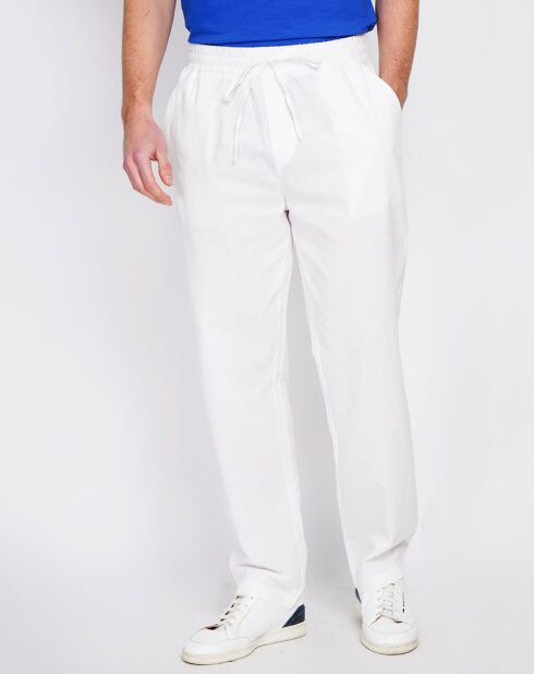 Pantalon 100% Lin Charly blanc