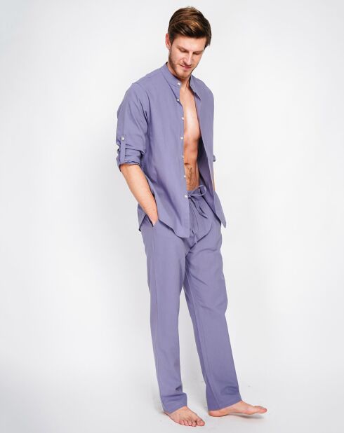 Pantalon 100% Lin Charly bleu jeans