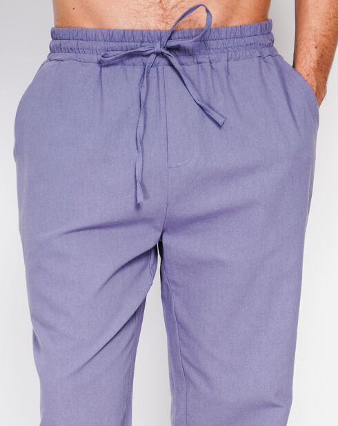 Blaue Jeanshose Charly aus 100% Leinen