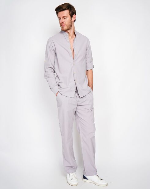 Pantalon 100% Lin Charly gris perle