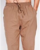 Pantalon 100% Lin Charly marron