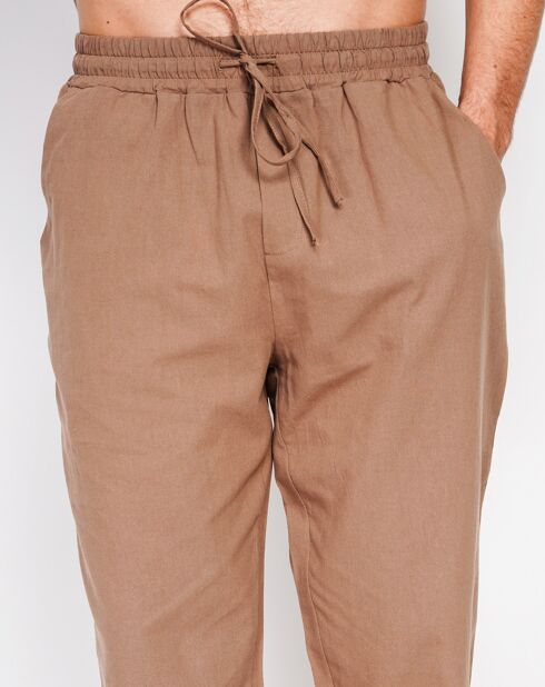 Pantalon 100% Lin Charly marron