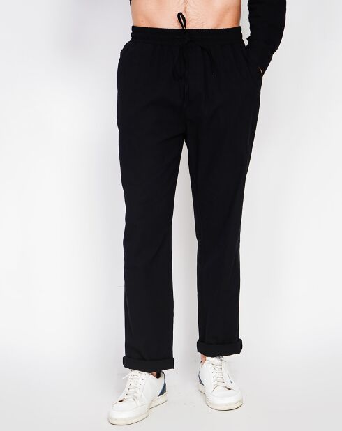 Pantaloni Charly neri 100% lino