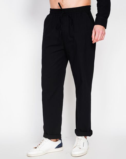 Pantaloni Charly neri 100% lino