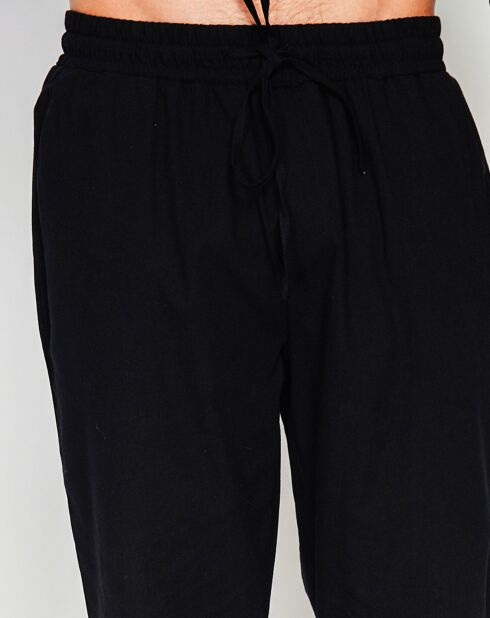 Pantaloni Charly neri 100% lino