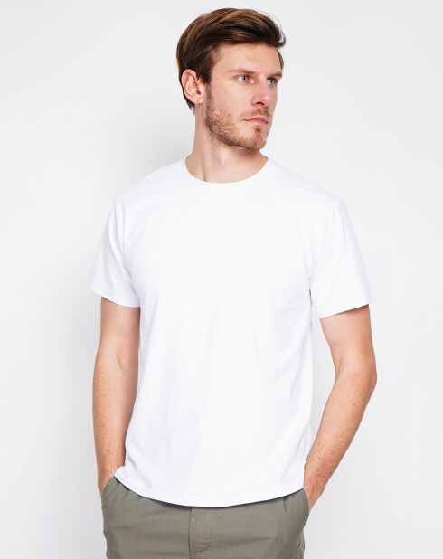 T-shirt van witte linnenmix van Paul