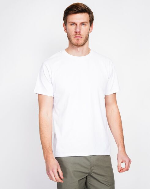 T-shirt van witte linnenmix van Paul