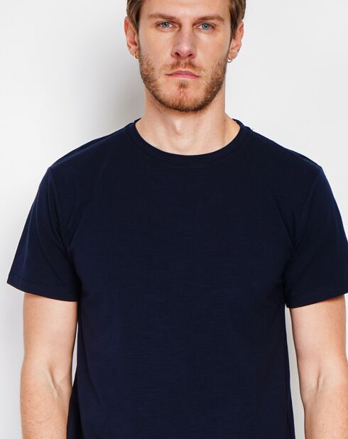 Paul Linen Blend T-shirt donkerblauw
