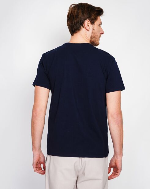 Paul Linen Blend T-shirt donkerblauw
