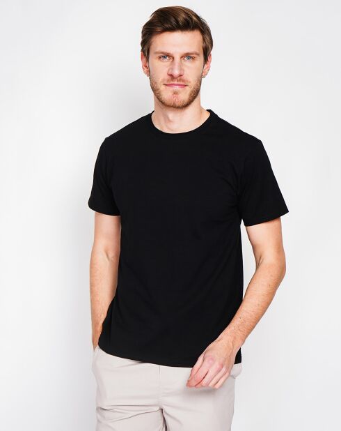 Zwart T-shirt van linnenmix Paul