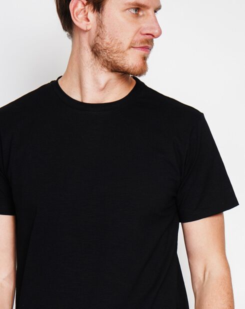 Zwart T-shirt van linnenmix Paul