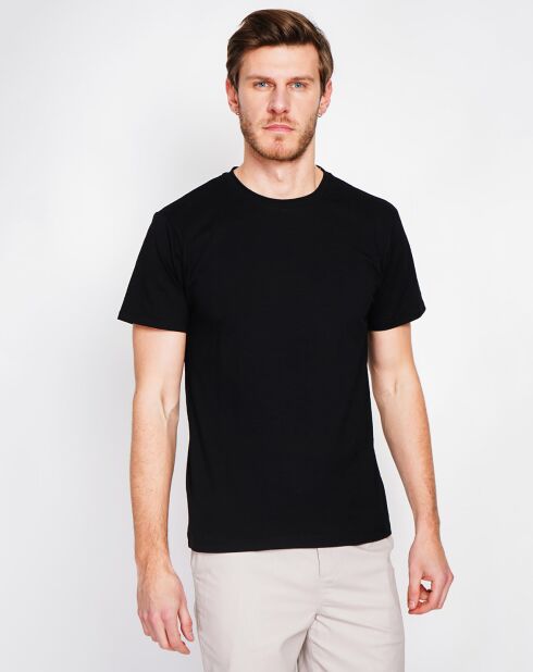 Zwart T-shirt van linnenmix Paul