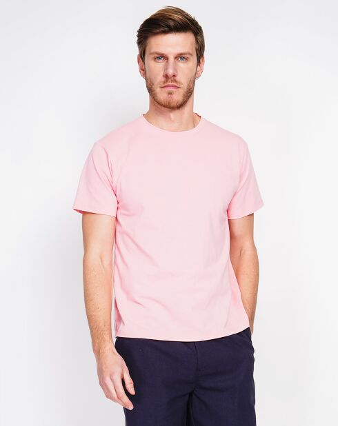 Roze T-shirt van linnenmix Paul