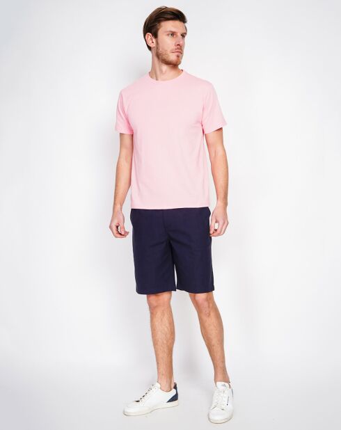 Roze T-shirt van linnenmix Paul