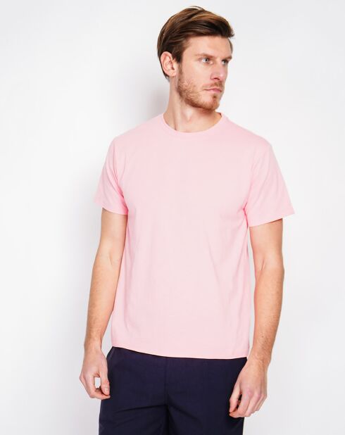 Roze T-shirt van linnenmix Paul