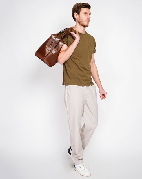 Jules khakigrünes T-Shirt aus Leinenmischung